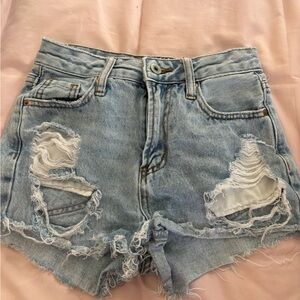 High rise extra small jean shorts.
